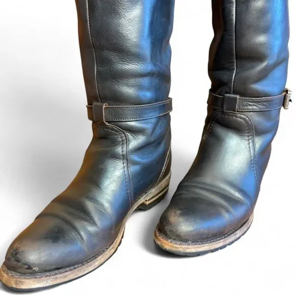 VTG Frye Dorado Dark Brown Leather Tall Riding Boots sz 5.5 Goodyear Welt, Spain - Picture 5 of 13